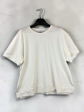Magaschoni White Short Sleeve Crewneck Tee